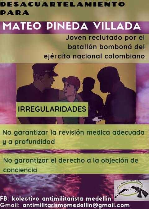 Llamado solidaridad Mateo Pineda